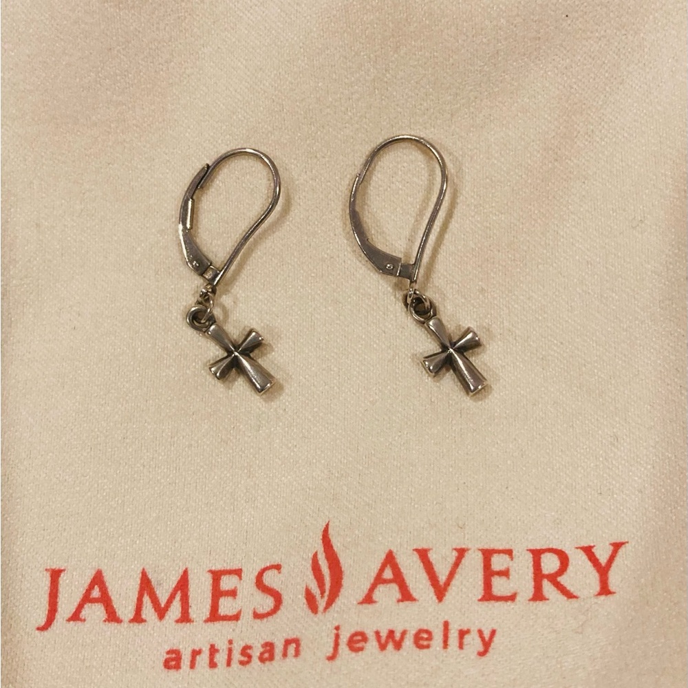 James Avery Silver Cross Earrings